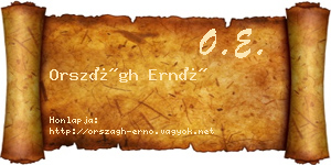 Országh Ernő névjegykártya