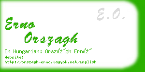 erno orszagh business card